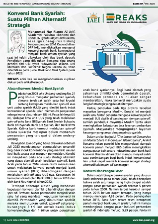 Konversi Bank Syariah: Suatu Pilihan Alternatif Strategis